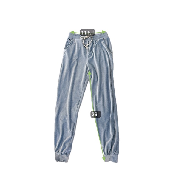 Altar'd State Ribbed Velour Joggers Sweatpants Light Baby Blue Loungewear Small - Picture 5 of 5